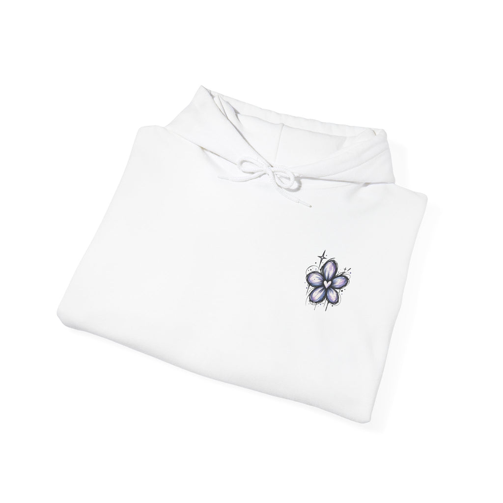 Embroidered Purple Flower Minimal Hoodie