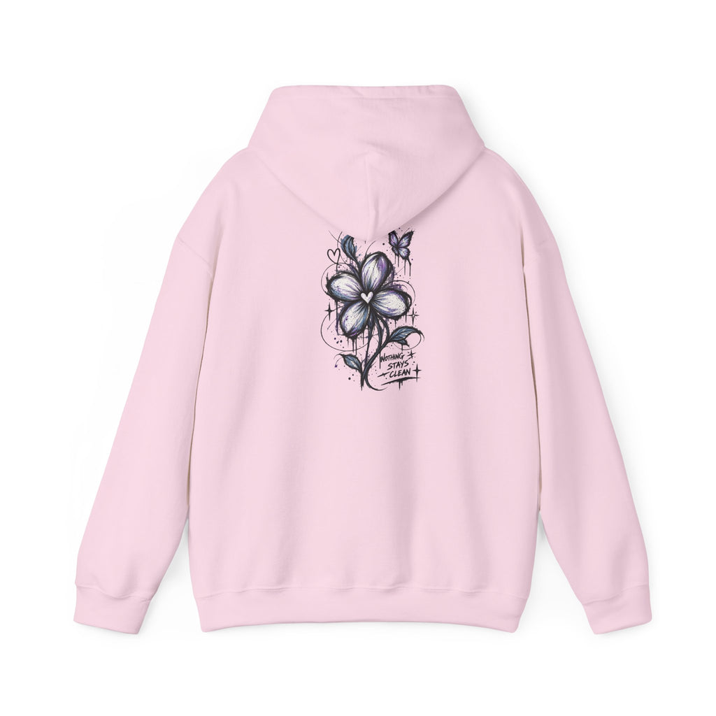 Embroidered Purple Flower Minimal Hoodie