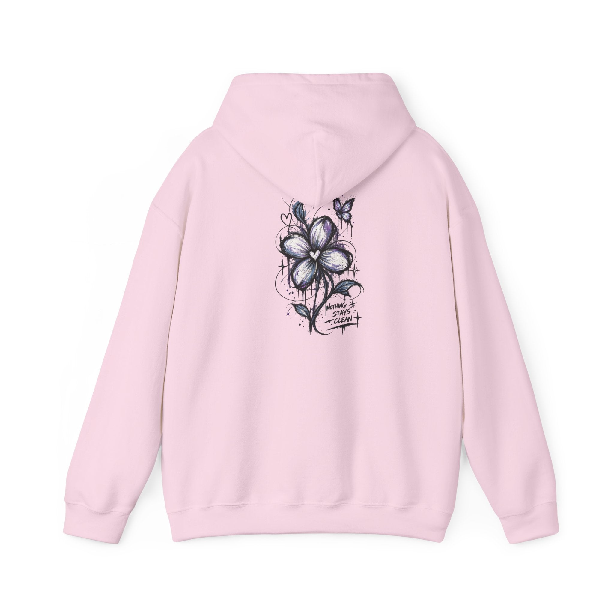 Embroidered Purple Flower Minimal Hoodie