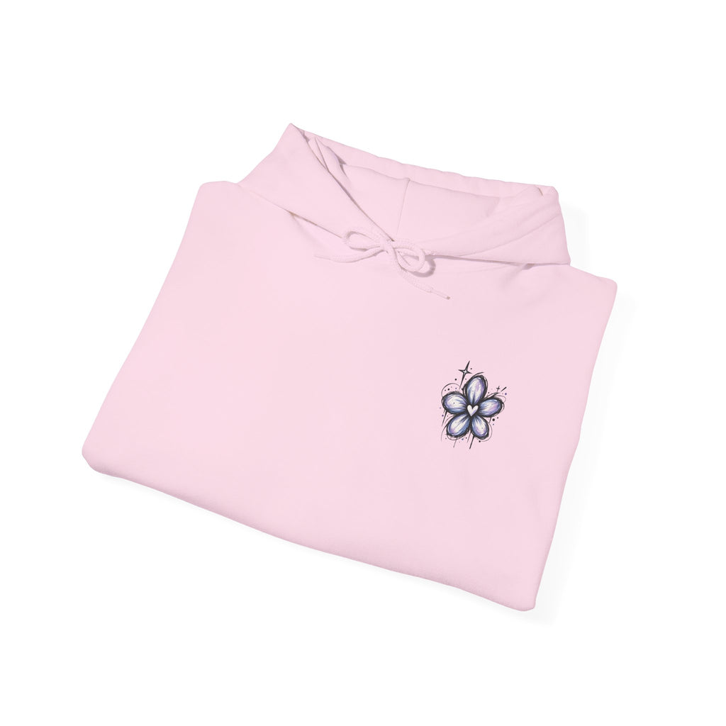 Embroidered Purple Flower Minimal Hoodie