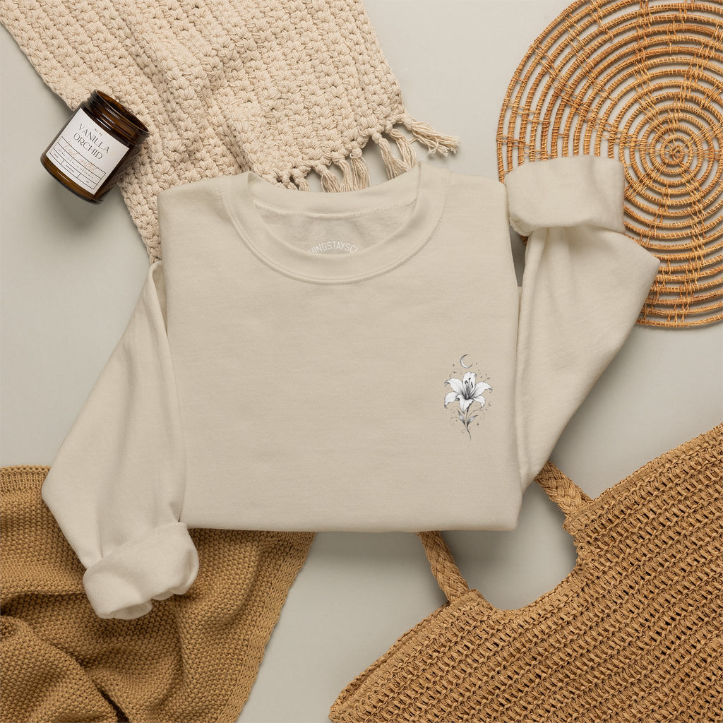 Minimal Floral Crewneck Sweatshirt