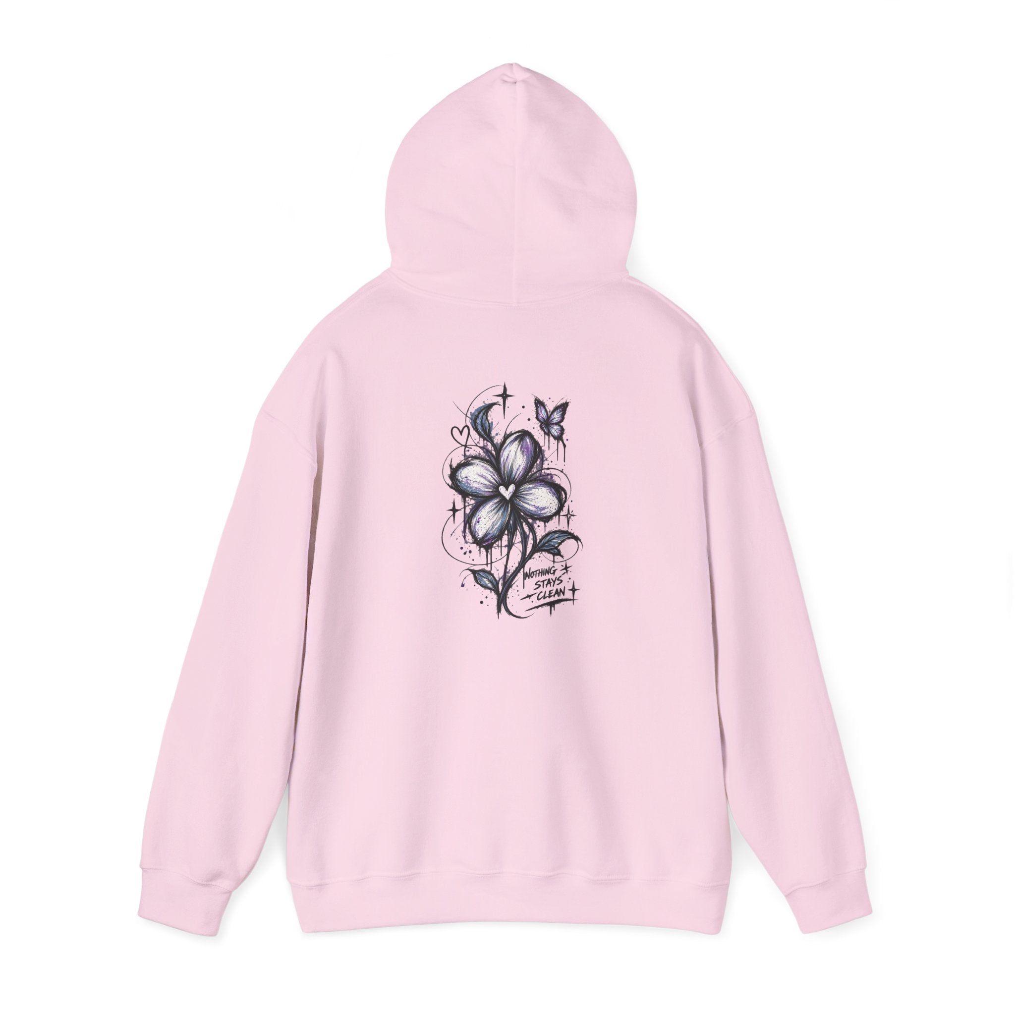 Embroidered Purple Flower Minimal Hoodie