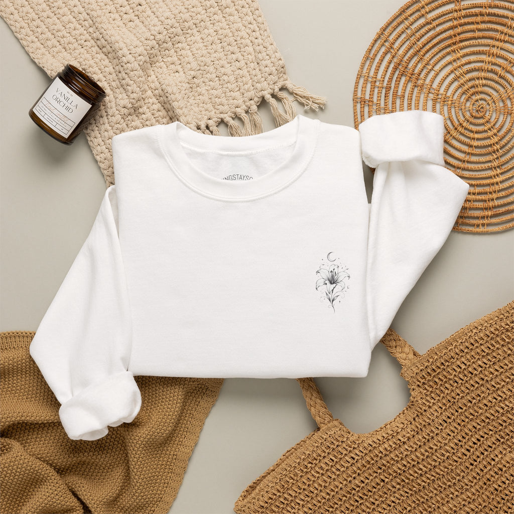 Minimal Floral Crewneck Sweatshirt
