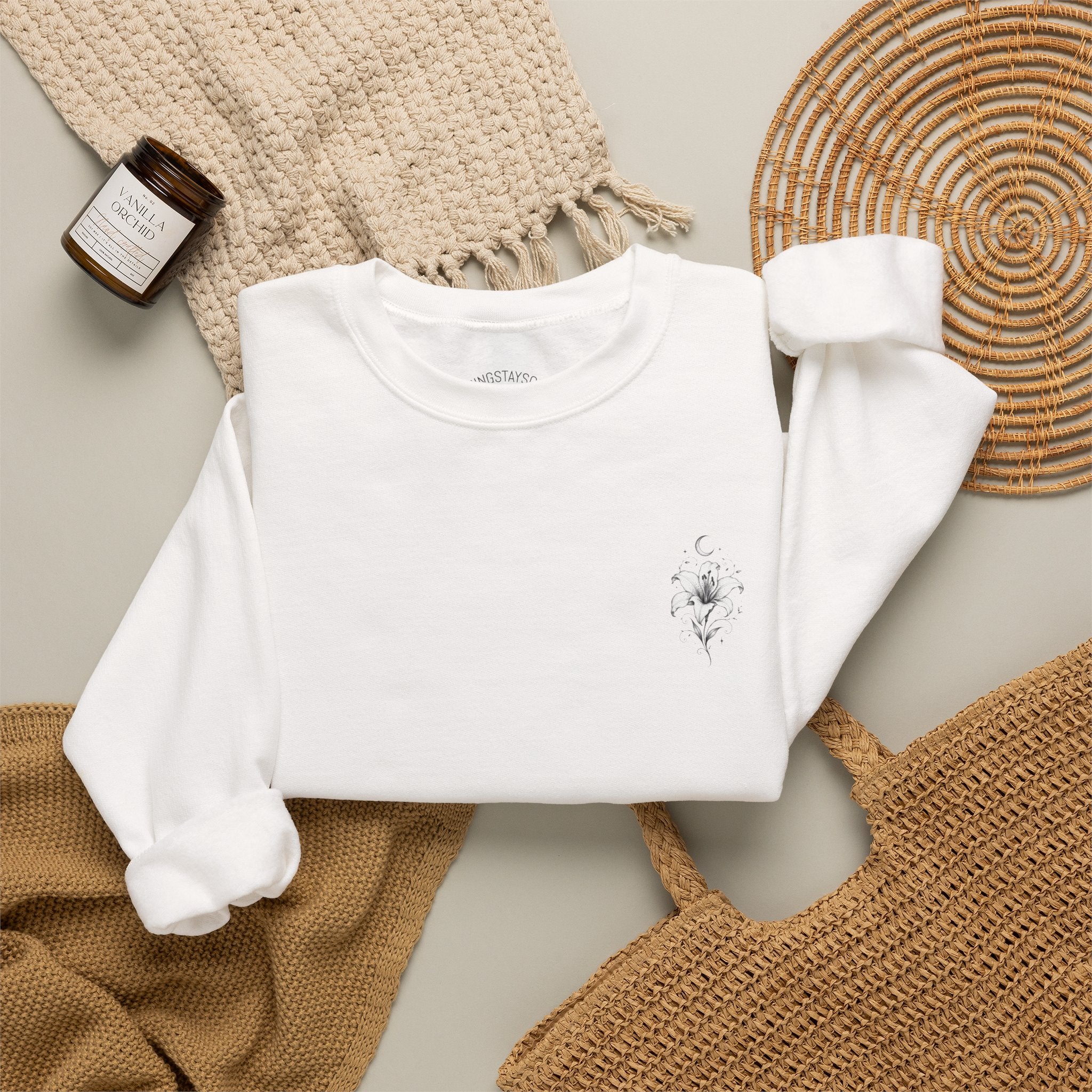 Minimal Floral Crewneck Sweatshirt