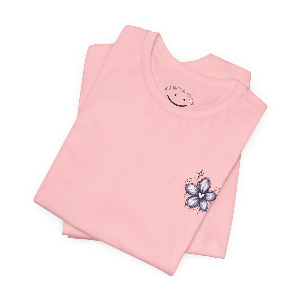 Floral Cross Pocket Tee Shirt