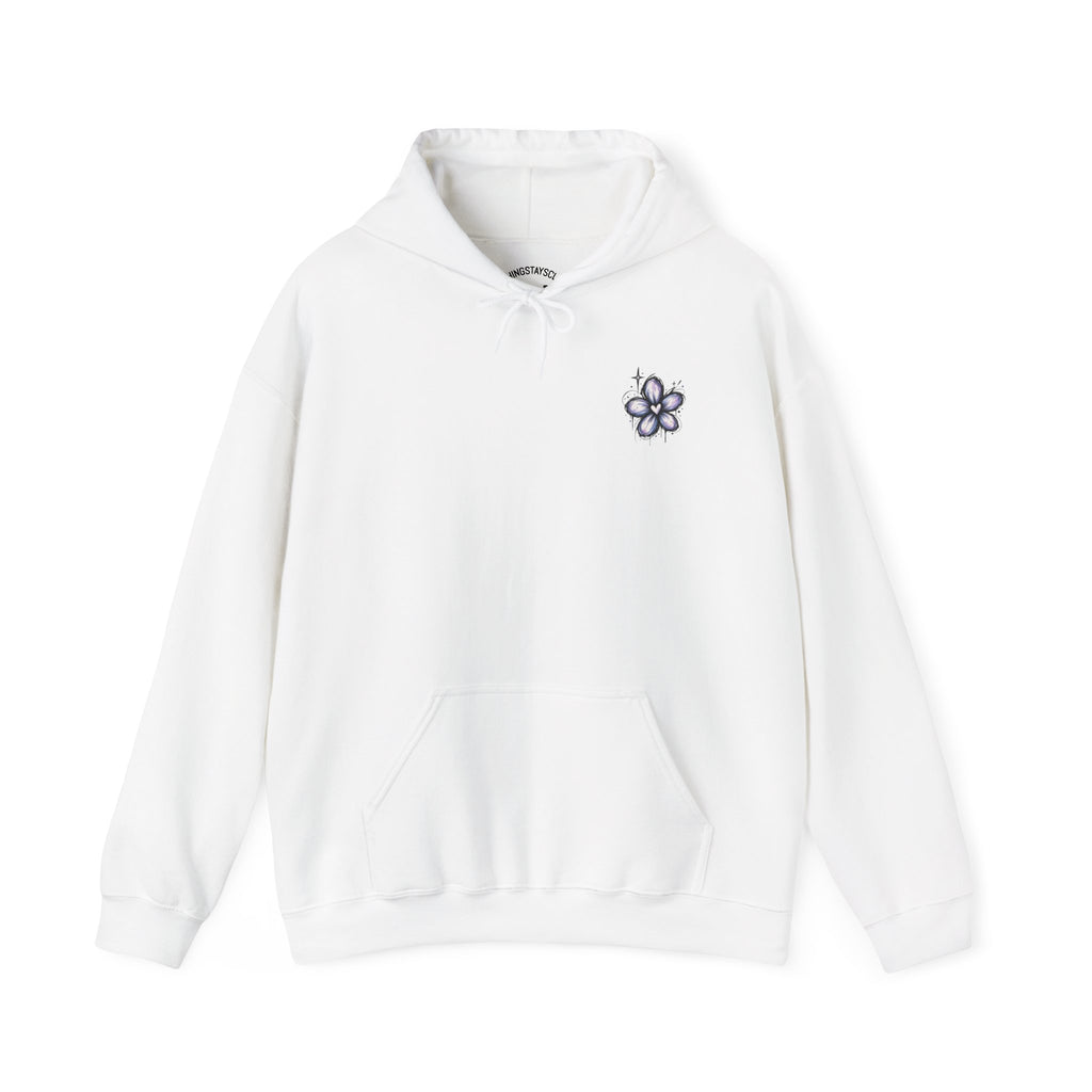 Embroidered Purple Flower Minimal Hoodie