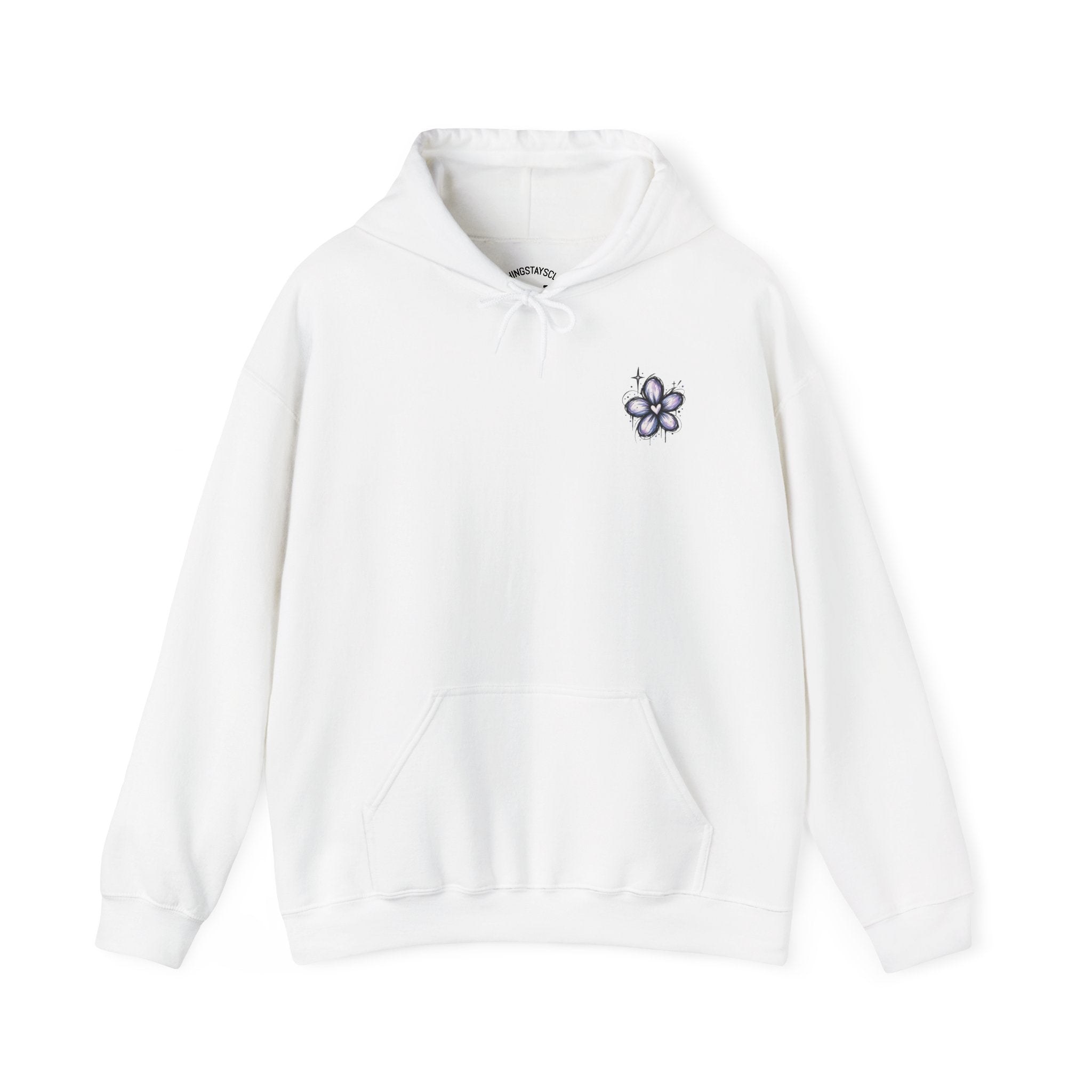 Embroidered Purple Flower Minimal Hoodie