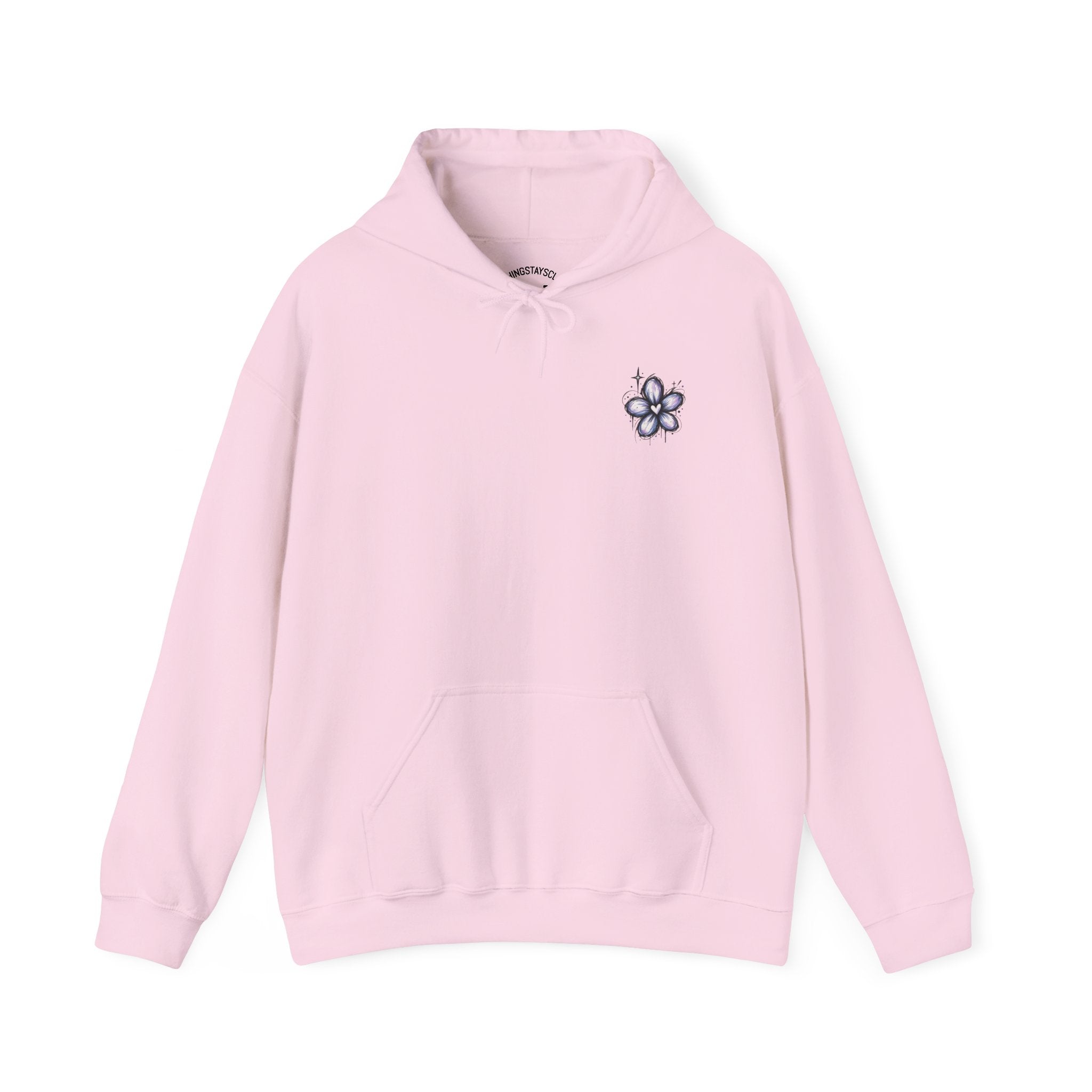 Embroidered Purple Flower Minimal Hoodie