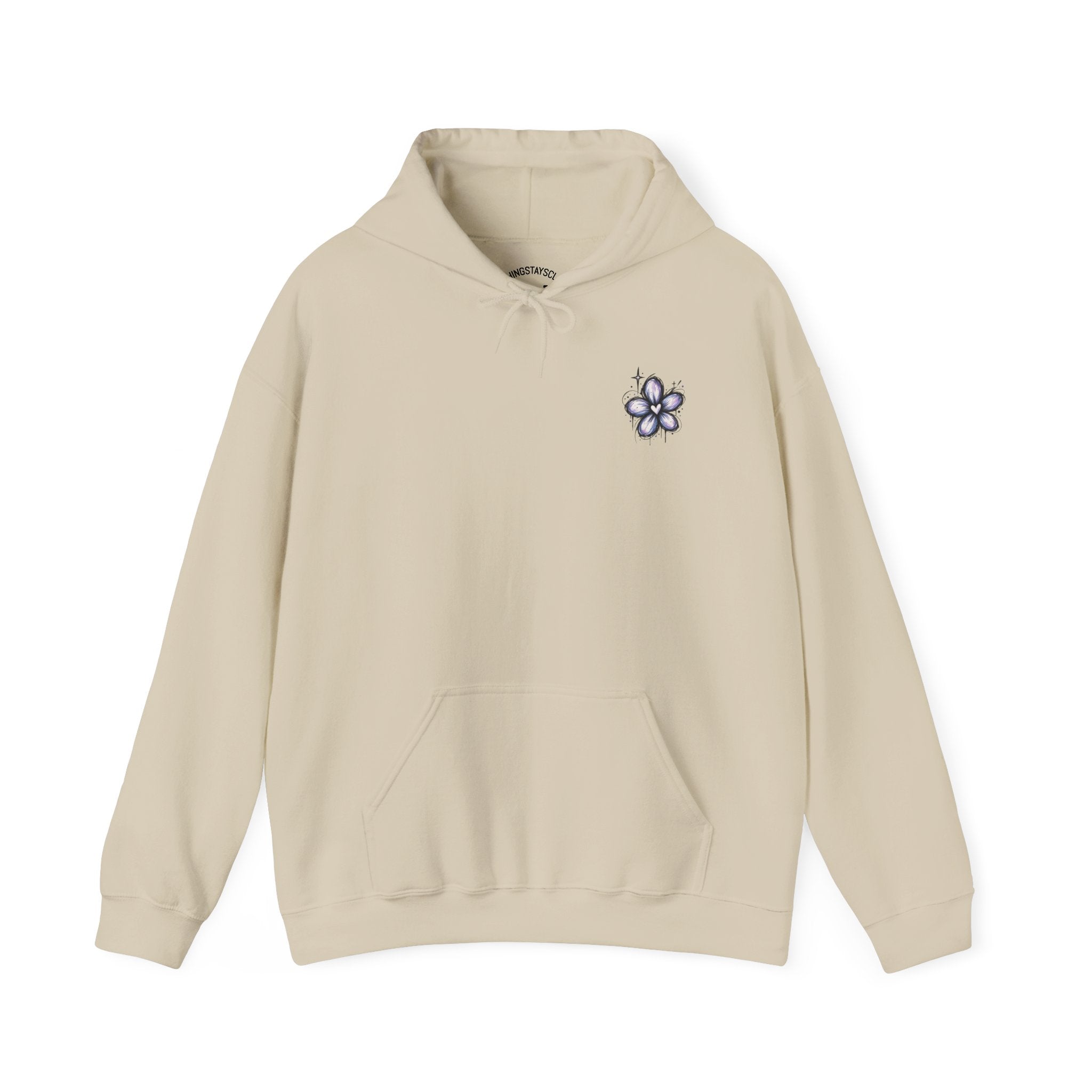 Embroidered Purple Flower Minimal Hoodie