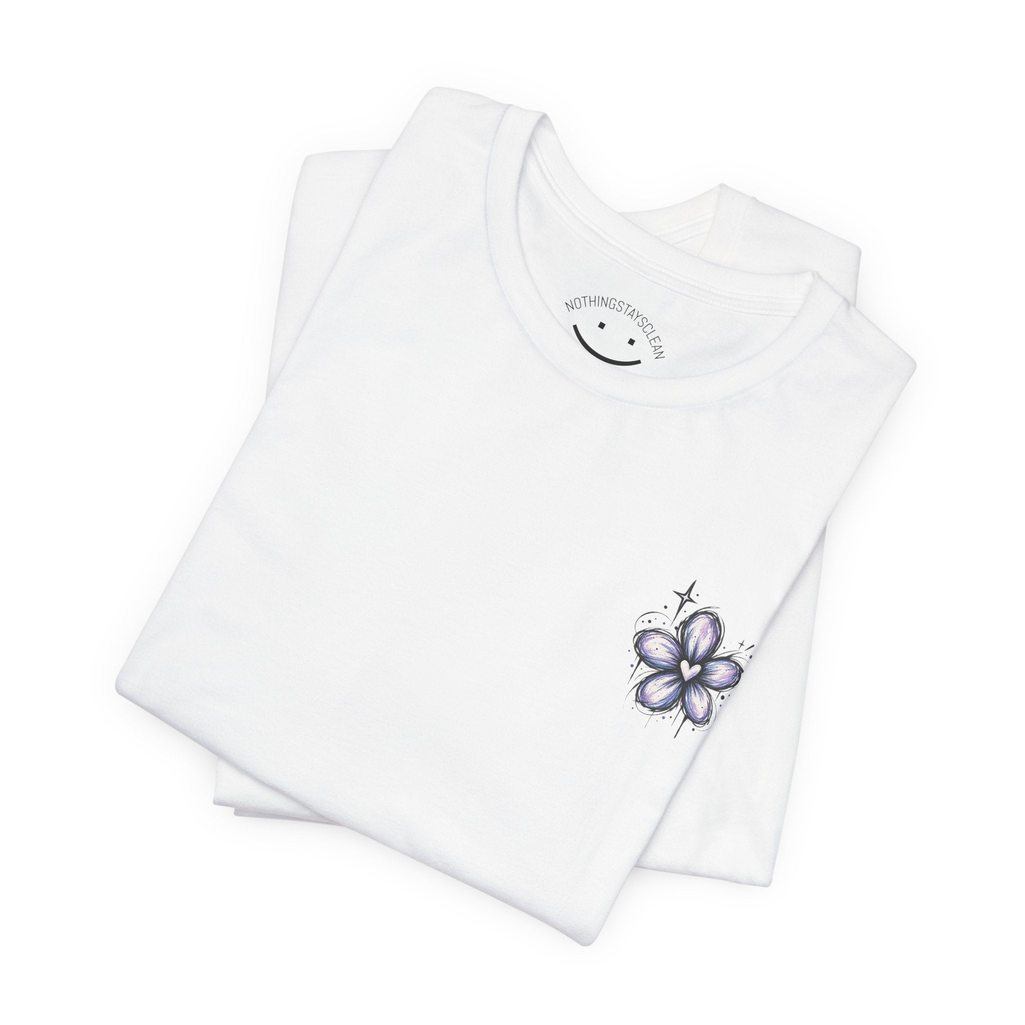 Floral Cross Pocket Tee Shirt