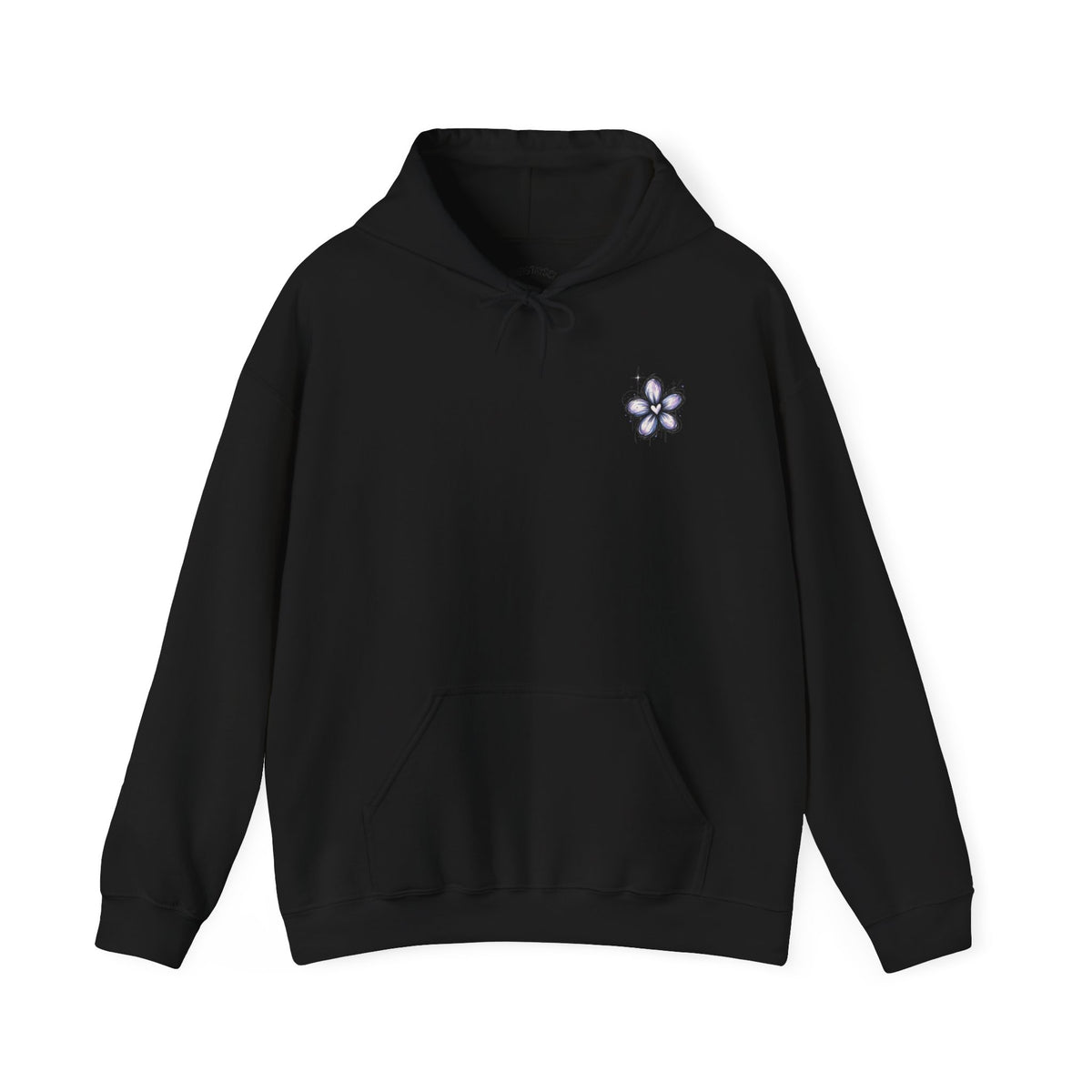 Embroidered Purple Flower Minimal Hoodie
