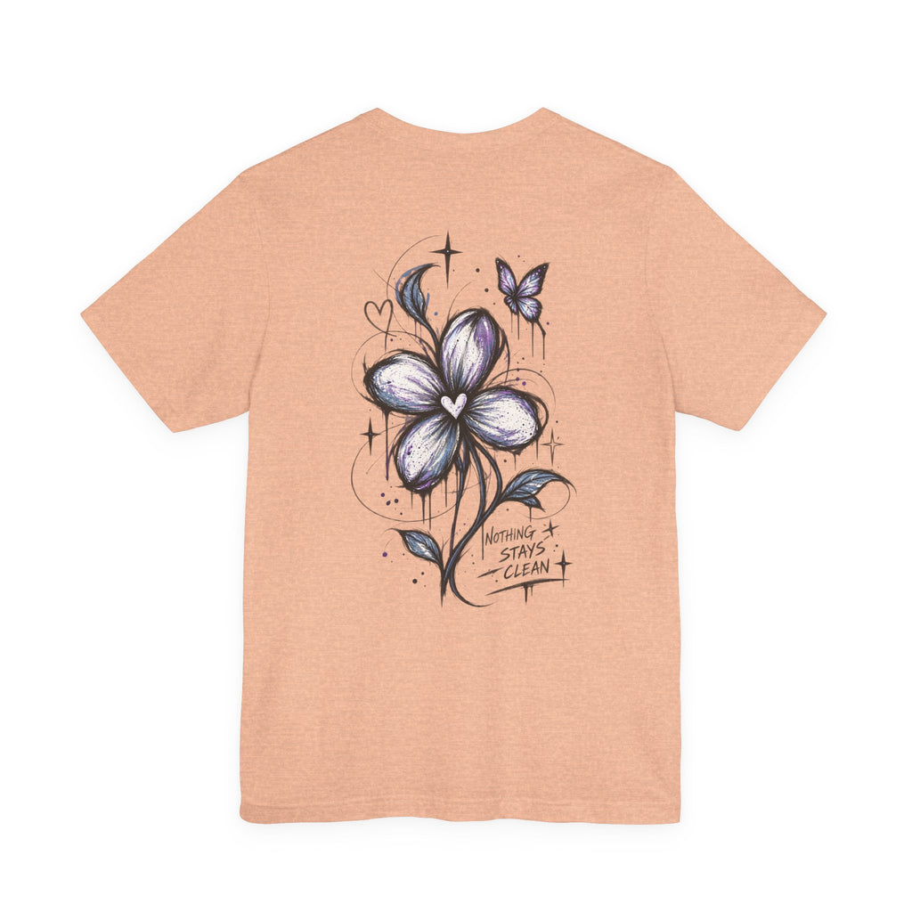 Floral Cross Pocket Tee Shirt