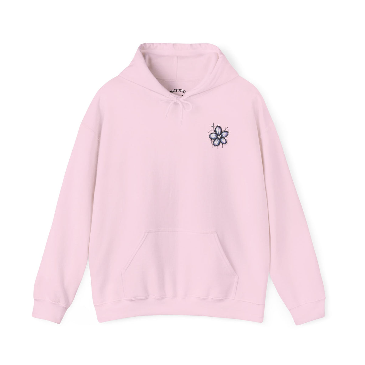 Embroidered Purple Flower Minimal Hoodie