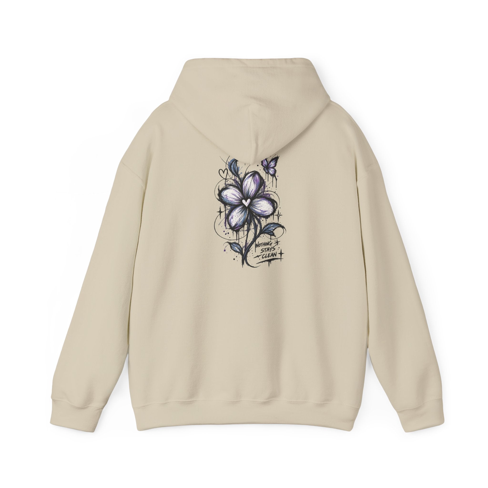 Embroidered Purple Flower Minimal Hoodie