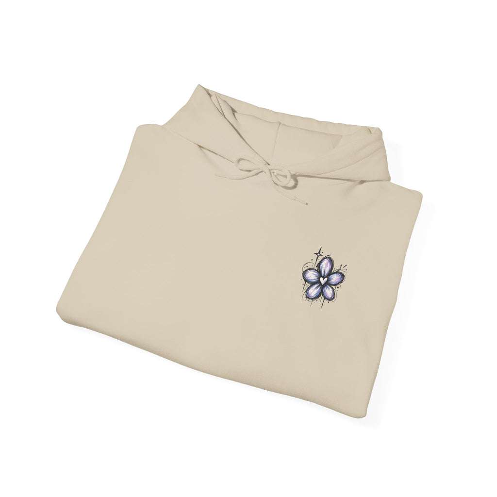 Embroidered Purple Flower Minimal Hoodie